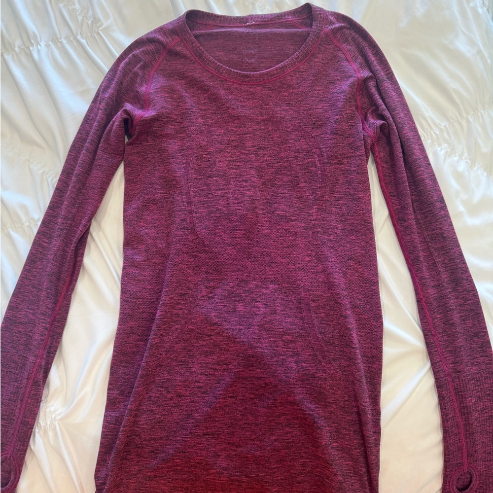 lululemon athletica Burgundy Long Sleeve Tee